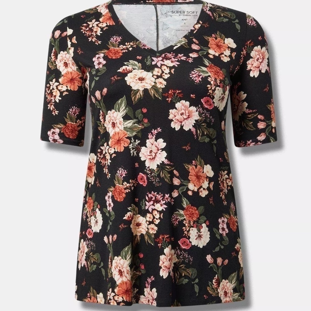 TORRID Women's Favorite V-Neck Super Soft Jersey Tunic Tee 2X NWT PLUS SIZE